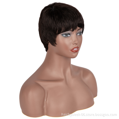 Rebecca fashion Brand wholesale Very short Wigs Hot Sell Best Middle Part Peruvian  Remy Hair HD Lace Front Wigs Human Hair wigs